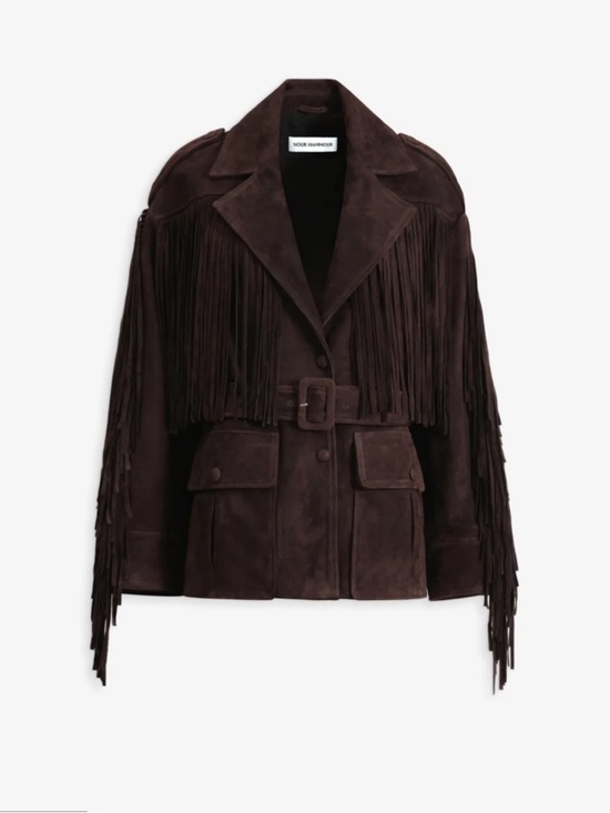 Jackets & Blazers - $1.9K Nour Hammour Cassidy suede jacket fringe